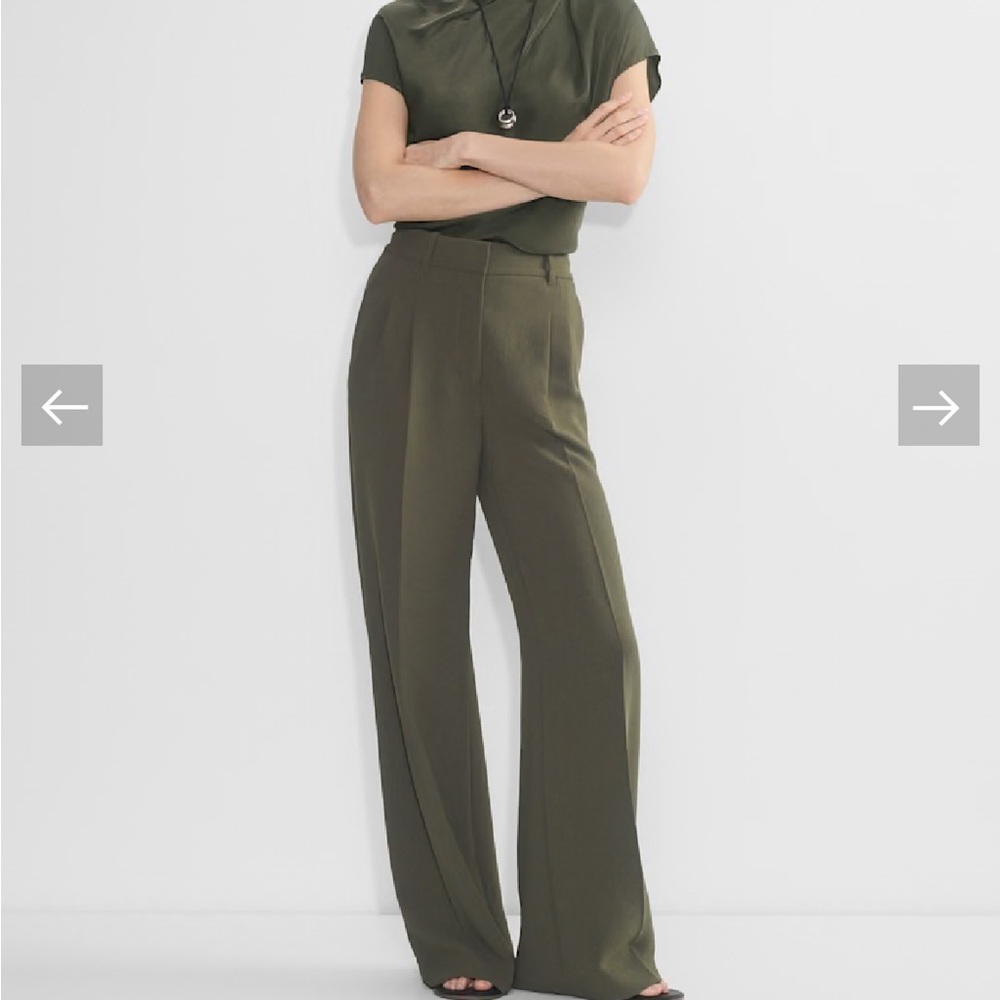 Aritzia effortless pant Dark Olive ( new wider leg) 12 tall sold out